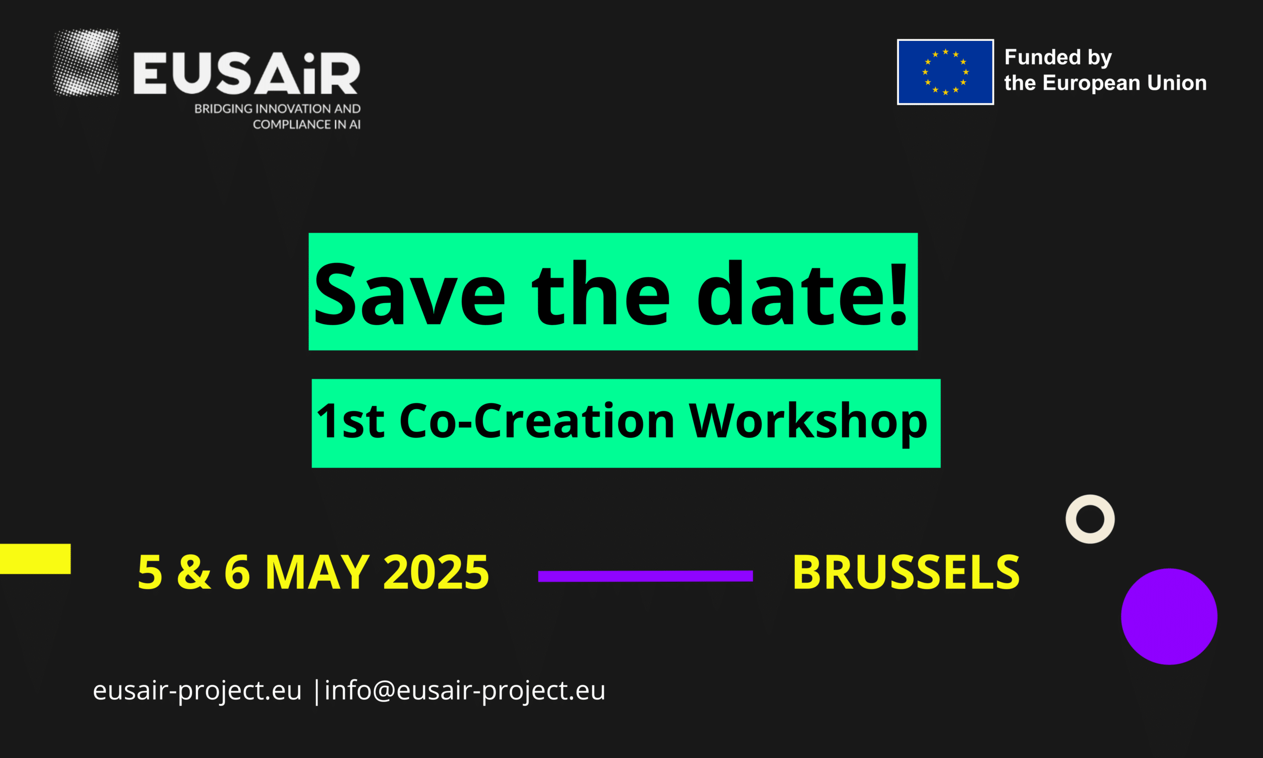 Save the Date: 1st EUSAiR Co-Creation Workshop in Brussels